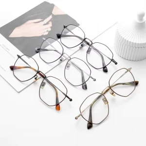 Retro Premium Full Titanium Optical Frames Super Light Flexible Unisex Stylish Eyewear Frames Custom Brand