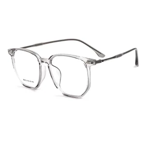 Retro Prescription Transparent Acetate Optical Eyewear Frames with Black Lenses