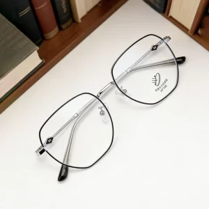 Retro Punk Metal Box Business Korean Style Square Full-Rim Solid Durable Lightweight Anti-Blue Light Unisex Reading Eyeglasses
