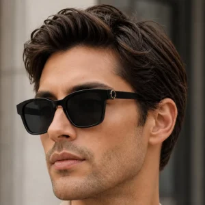 Retro Rectangle Sunglasses Custom Logo Pin-in Temples UV400 for Women and Men
