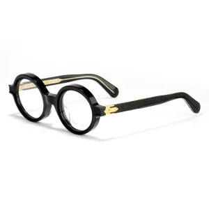Retro Round Acetate Glasses Frames Unisex Myopia Eyewear