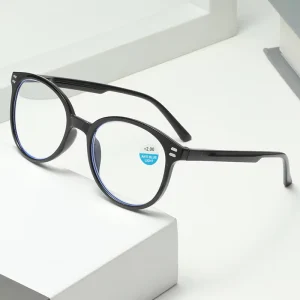 Retro Round Anti-Blue Light Reading Glasses High-Definition Ultra-Light Computer Glasses for Women