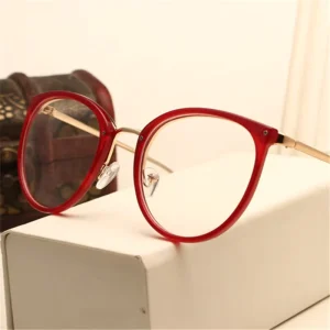 Retro Round Optical Eyeglass Frames with Transparent Clear Lenses for Women and Men