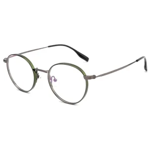 Retro Round Pure Titanium Gold Optical Glasses Frames for Women and Men