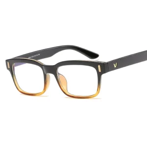 Retro Solid Pattern Anti Blue Optical Glasses for Men and Women PC Frame Diamond Face Shape Match Computer Glasses