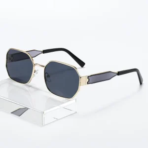 Retro Spicy Polygon Sun Glasses Small Frame Wide Legs UV protection Female Personality Fashion Sunglasses