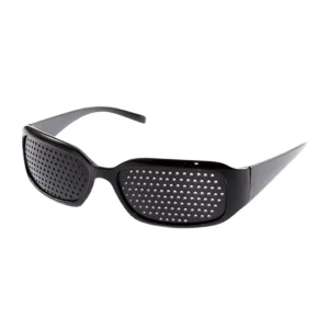Retro Sporty Pinhole Eyeglasses UV400 Lenses Black Men Women with Small Holes
