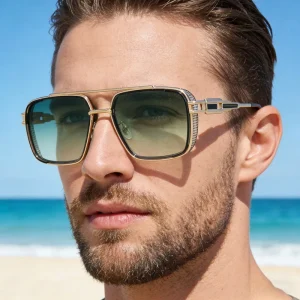 Retro Square Full-Rim Unisex Sunglasses with UV400 Protection