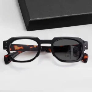 Retro Square Multifocal Progressive PC Photochromic Blue Light Blocking Reading Glasses for Men and Women