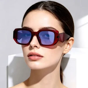 Retro Square PC Sunglasses Unisex Leopard Solid-Color Frame UV400 Protection
