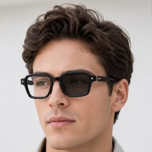 Retro Square Photochromic Sunglasses with Blue-Light Blocking and UV400 Protection for Men and Women