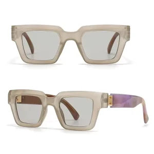 Retro Square Rectangle Sunglasses with Anti-Blue Light Lenses for Women and Men