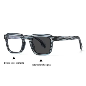 Retro Square Wide Unisex Optical Frames Anti Blue Light Photochromic Progressive Reading Glasses PC Lenses HMC Coating