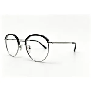 Retro Stainless Steel Half rim Single Vision Eyeglasses with Acrylic Lenses Uc Coated for Men and Women