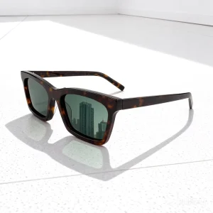 Retro Style Polarized High Definition Acetate Square Frame Sunglasses with Gray Lenses for Women and Men