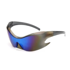 Retro Sunglasses UV400 PC Frame One-Piece Design for Outdoor Sports