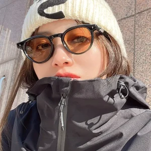 Retro Sunglasses Women’s Small Face Oval Shaped Instagram High end Fashionable UV Resistant Personalized Street Photo Sun