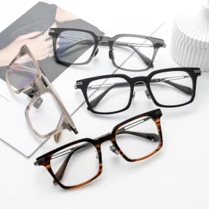 Retro Titanium Optical Eyeglass Frames Anti-Blue-Light