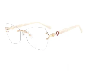 Retro Unisex Rimless Metal Optical Frames for Daily Wear