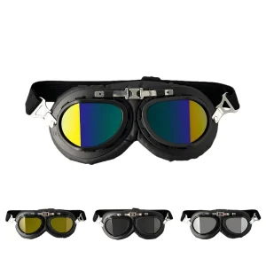 Retro Vintage Motorcycle Riding Goggles UV Protection Windproof Anti-Dust Protective Goggles for Helmet Outdoor Sports