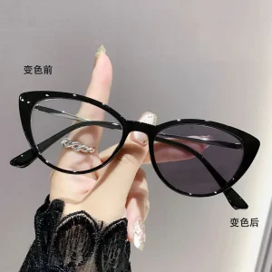 Retro Women’s Photochromic Eyeglasses Anti-Radiation Glasses Factory Direct