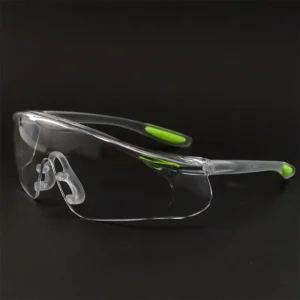 Reusable Safety Goggles with Anti-Slip Rubber Arm Tips and Transparent PC Lenses
