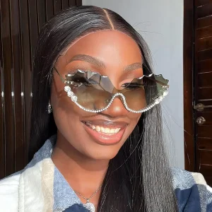 Rhinestone Sunglasses for Women Cat Eye Sparkling Crystal Glasses Fashion UV Protection Half Frame Eyewear