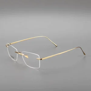 Rimless Eyeglass Optical Frame Pure Titanium square Frameless Eye Frame