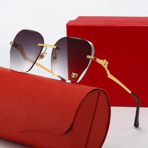 Rimless Leopard Print Sunglasses UV400 Unisex Bulk for Outdoor Party Beach Travel