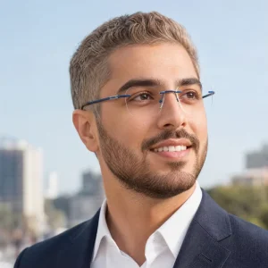 Rimless Metal OEM Eyeglass Frames for Men and Women