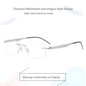 Rimless Rectangle Optical Frames with IP Plating, Computer Lenses, and Gaming Design Unisex JQ 5002