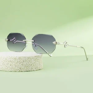 Rimless Snake-Shaped Sunglasses with UV400 Protection for Women