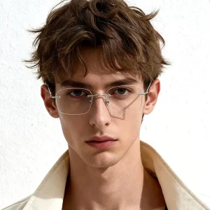 Rimless Titanium Optical Frames Women Men Ultralight Square Eyeglasses Gold Silver Eye Glass Frame