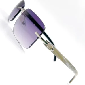 Rimless White Vintage Natural Luxury Brand Real Genuine Bull Buffalo Horn Glasses Eyewear Sunglasses Diamond