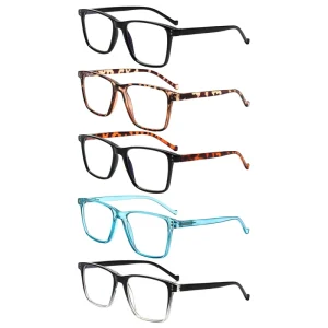 Rivet Tortoise Gradient PC Anti-Blue-Light Reading Glasses Men Women Unisex Square Computer Readers Eyeglasses