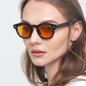 Rivet-Trimmed Arrow Oval Sunglasses UV400 for Men