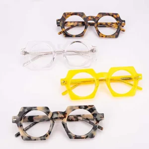 Round Acetate Metal Optical Eyeglasses Frames