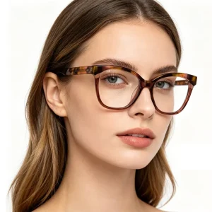 Round Acetate Optical Frames with Blue Light Filter for Men