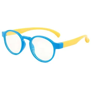 Round Blue-Light-Blocking Rubber Optical Glasses for Kids