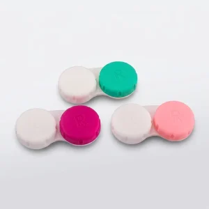 Round Candy Color Contact Lens Case Wearing Tools Couple Box Eyes Contact Lens Case With Tweezers Sucker