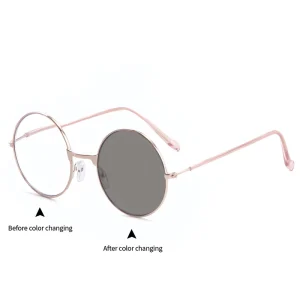 Round Classic Women’s Eyeglasses Frame Optical Blue Light Blocking Glasses Frames Photochromic Glasses for Men Stylish Eyewear