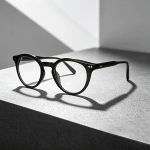 Round Eyeglasses Vintage Retro Rivet Acetate Optical Glasses Transparent Grey Acetate Eyeglasses Frames Unisex for Men and Women