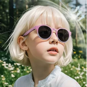 Round Frame Kids Sunglasses UV400 Polarized for Cycling and Running