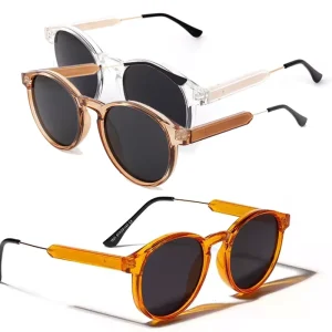 Round Frame Polarized Sunglasses Candy Color Black Shades