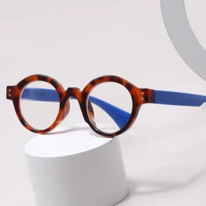 Round-Frame Reading Glasses PC Frame Anti-Blue-Light Transparent Lenses