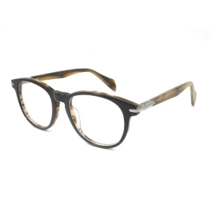 Round Full Rim Unisex Acetate Optical Frames for Diamond Face Shape