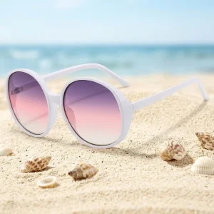Round Large-Frame Sunglasses Candy Color Gradient