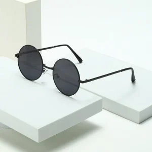 Round Metal-Frame Sunglasses for Women and Men