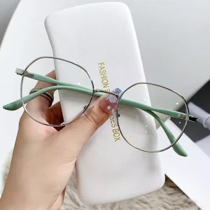 Round Metal Optical Frames with Blue Light Blocking Lenses