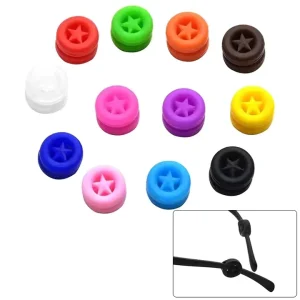 Round Pentagram Silicone Anti Slip Ear Grips Eyeglass Accessories with Rubber and Glass Ear Hooks for Secure Fit